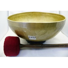 E637 Energetic Third Eye 'A' Chakra  Healing Hand Hammered Tibetan Singing Bowl 10.75" Wide, Made in Nepal